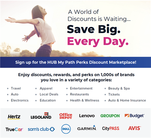 Save big every day with HUB My Path Perks Discount Marketplace